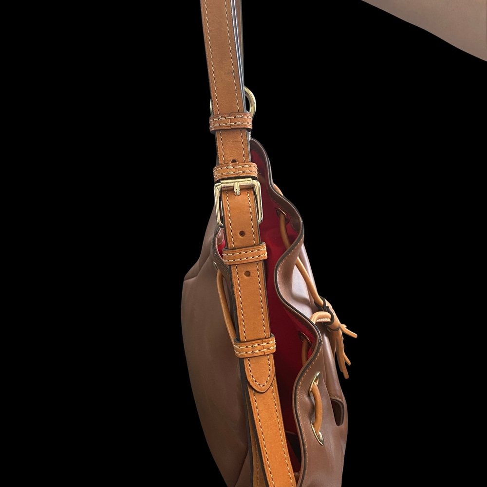 Dooney and Bourke Brown Leather Drawstring Bucket Bag/Purse, Excellent Condition - Picture 10 of 10